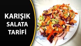 KARIŞIK SALATA Karışık salata tarifi  pratik salatalar [upl. by Barrington557]