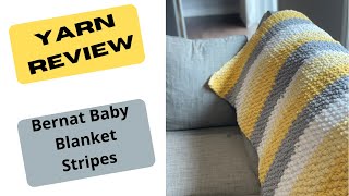 BERNAT YARN REVIEW Bernat Baby Blanket Stripes  2 Finished Baby Blankets [upl. by Falkner]