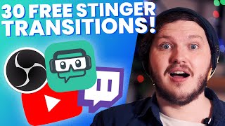 30 FREE Stream Stinger Transitions For Streamlabs OBS And OBS  With Download [upl. by Nomaid736]