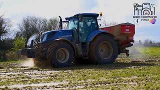 🇨🇵T7210 à lépandage dengrais 🇨🇵 NEW HOLLAND KUHN🎬🚜 [upl. by Tisha856]