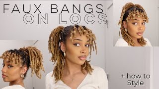 How to do Faux Bangs on Locs  6 Ways to Style No Retwist Needed  with Time Stamps [upl. by Gahl485]