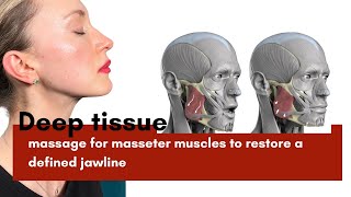 Deep tissue massage for masseter muscles to restore a defined jawline [upl. by Krenek]