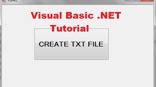 Visual Basic NET Tutorial 34  How to Create and Write to a Text File in VB NET [upl. by Lhok917]