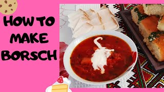 How to make the BEST BorschtBorsch with Beef Красный Борщ Ukrainian Beet Soup with Beef Recipe [upl. by Nidnarb]