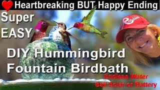 How To Make Endless Water HUMMINGBIRD Bird Bath BALL🐦 EASY DIY Attracts Birds Solar Powered Fountain [upl. by Haase]