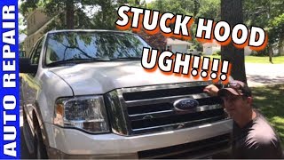 How To Open The Hood On A Vehicle That Is Jammed Shut [upl. by Becki347]