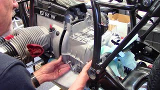 1983 BMW R100RS Install Transmission [upl. by Enait]