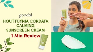 GOODAL HOUTTUYNIA CORDATA CALMING Sunscreen Review  SPF 50 PA  Maccaron 1 Min Review [upl. by Arolf]