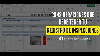 ¿Cómo hacer un REGISTRO DE INSPECCIONES DE SEGURIDAD Y SALUD EN EL TRABAJO  En formato editable [upl. by Rodie]