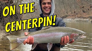 Centerpin Steelhead Fishing  Beginner Setup  Big Ohio Steelhead [upl. by Wallinga]