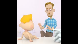 Baby diaper needs changing part2  How to change a diaper  Cartoons for parents [upl. by Balthasar]