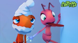 Antiks in Winter Wonderland ❄️  🐛 Antiks amp Insectibles 🐜  Funny Cartoons for Kids  Moonbug [upl. by Enilauqcaj]