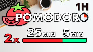 1H Pomodoro Technique  Study Timer 2x 25 Min  Focus Session [upl. by Eiramalegna]