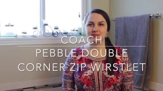 COACH Pebble Double Corner Zip Wristlet 53090  Review [upl. by Bandur31]