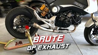 Honda Grom BRUTE quotGPquot Exhaust Install amp Review [upl. by Tingey]