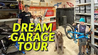 Dream Garage Tour  Eric Porters Mountain Bike Garage [upl. by Zalucki]