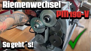 Riemenwechsel an der Drehmaschine PM190V  So funktioniert´s 💡  paulimot [upl. by Acissehc]