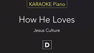 How He Loves  Jesus Culture  Karaoke Piano D [upl. by Lulita325]