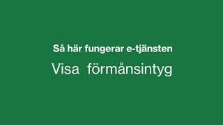 Så fungerar Försäkringskassans etjänst Visa förmånsintyg [upl. by Reimer207]