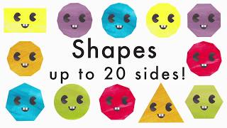 Learn Shapes With Up to 20 Sides  Recognising Geometric Shapes [upl. by Hubie]