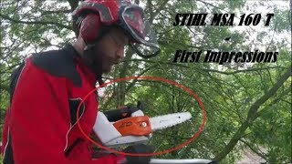 Stihl MSA 160 T  First Impression  Teil 1  Totholzentfernung  Baumpflege Mertens [upl. by Orose]