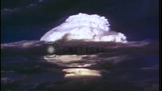 Ivy Mike hydrogen bomb test at Enewetak atoll Marshall Islands Shock wavesHD Stock Footage [upl. by Gregson]