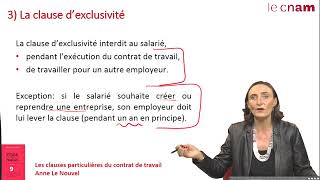 Les clauses particulières du contrat de travail [upl. by Aidahs]