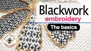 Blackwork Embroidery  The basics behind the stitches Start your journey here [upl. by Pape697]