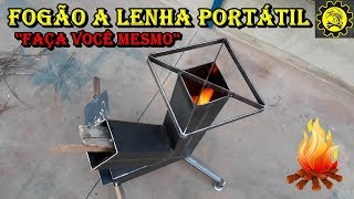 Fogão a Lenha Portátil  Wood Burning Stove  DIY [upl. by Ikciv]