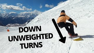 Down Unweighted Snowboard Turns [upl. by Sihunn]