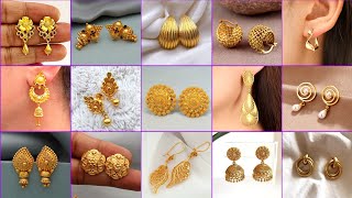 Gold Earrings Designs New Model 2024  Earrings Designs  Tops Earrings Design  Earrings [upl. by Samy67]