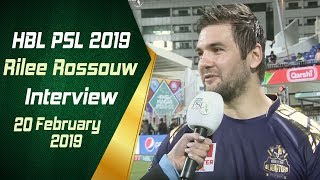 Rilee Rossouw Interview  20th Feb  HBL PSL 2019 [upl. by Jackson]