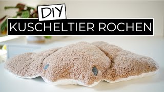 DIY Kuscheltier Rochen selber nähen  VERLOSUNG  StofftierPlüschtier Nähanleitung für Anfänger [upl. by Ailev]