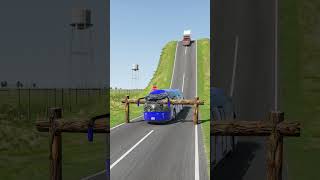 Cars amp Buses vs Logs Trap 1  BeamNGdrive [upl. by Hathcock]