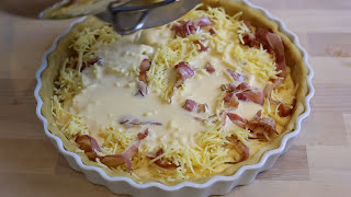 How to make a bacon and cheese French style quiche [upl. by Elacsap]