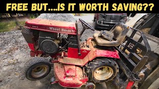 FREE Wheel Horse Garden Tractor sitting for YEARS WILL IT RUN [upl. by Taddeo142]