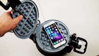 iPhone 8 Plus vs Waffle Iron Experiment [upl. by Akimyt]