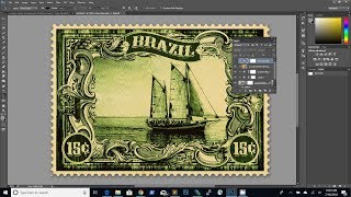 How To Make a Stamp in Photoshop  Vintage Postage Stamp Photoshop Tutorial [upl. by Neened352]