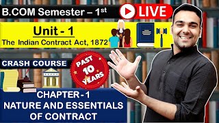 Nature amp Essentials  Indian Contract Act 1872  BCOM H Sem 1  Business Law  DU Past 10 Years [upl. by Nore]