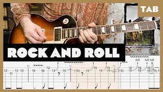 Led Zeppelin  Rock and Roll  Guitar Tab  Lesson  Cover  Tutorial [upl. by Furnary]