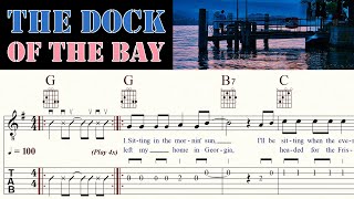 SITTING ON THE DOCK OF THE BAY  OTIS REDDING  Complete  Guitar Tutorial  TAB amp Sheet Music [upl. by Aremus]