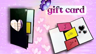 easy gift card idea  DIY Paper gift card  How to make love gift Card [upl. by Nitaj]