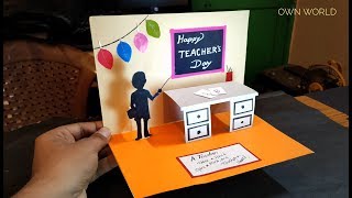 Happy Teachers Day Card 💕 How To Make Teachers Day Card Handmade Teachers Day Card Paper Crafts [upl. by Siekram851]