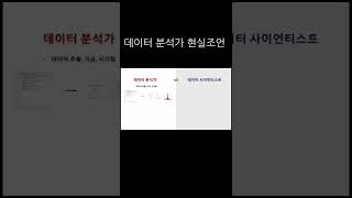 데이터분석가 vs 데이터사이언티스트 [upl. by Mandal]