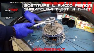 Sostituire il pacco pignoni Shimano da1136T con uno da 1142T [upl. by Beeson]