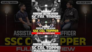 SSC CGL Topper Interview 2024  SSC CGL Motivation 2024 PW Shorts [upl. by Hidie]