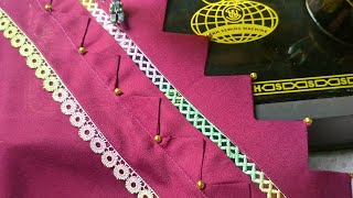 Pintex Trousers Designs With Lace 2024 I How To Make Pakistani Trouser Design Cutting And Stitching [upl. by Haeluj]