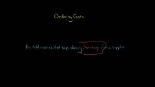 Ordering Costs related to Inventory [upl. by Poppy]