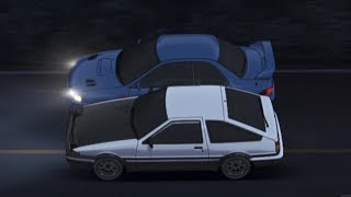 Initial D  AE86 vs Impreza Initial D Fourth Stage [upl. by Amedeo]