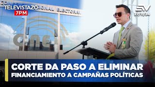 Daniel Noboa propone eliminar financiamiento a movimientos políticos  Televistazo 7PM ENVIVO🔴 [upl. by Nnaasil243]